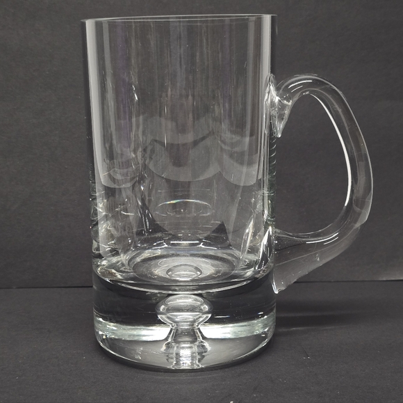 Krosno Crate & Barrel Glass Babble Base Beer Mug Stein Poland Hand-blown - Picture 2 of 8